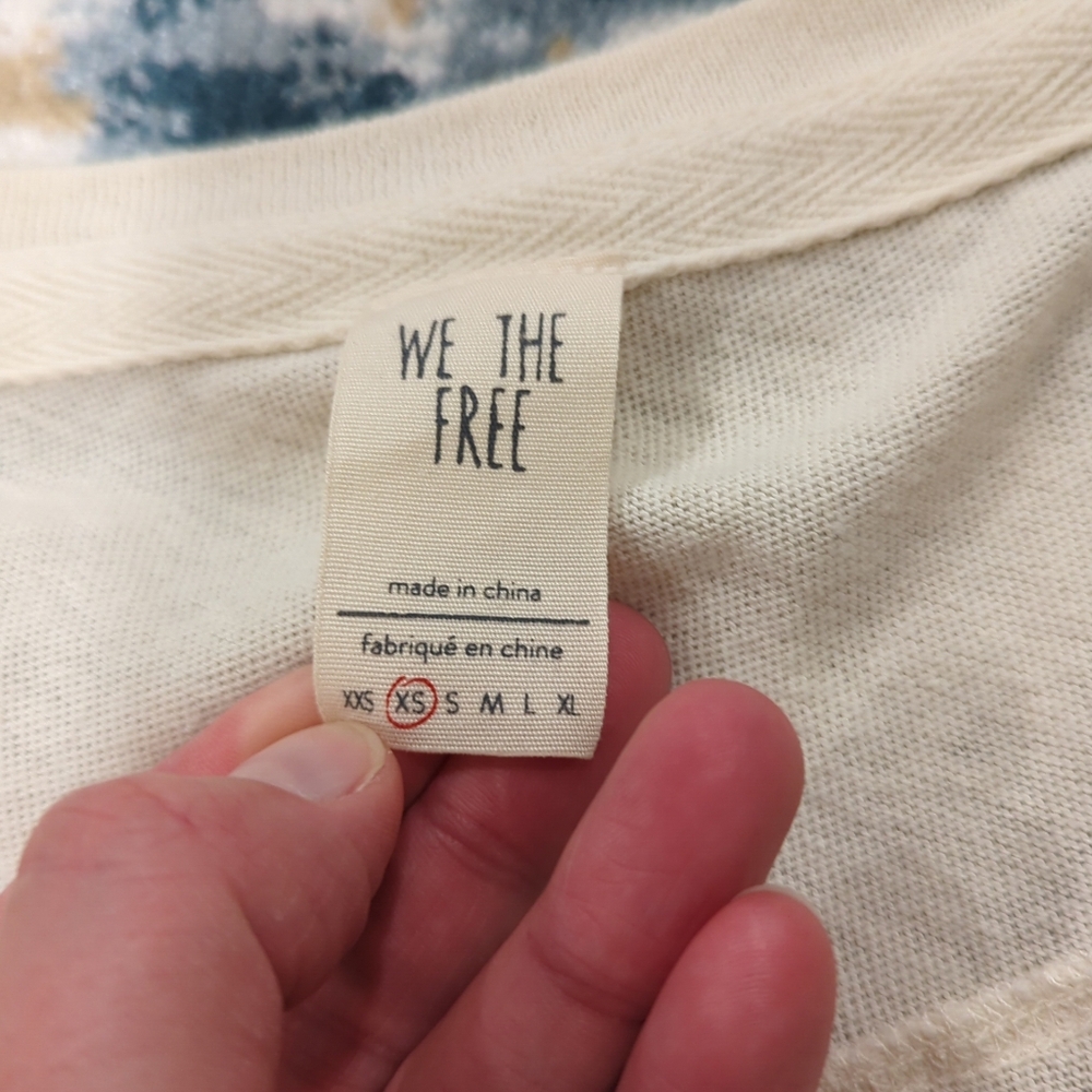 We The Free Cream Long Sleeve Snap Top Women's Size XS Lightweight Norm Neutral - Picture 2 of 13